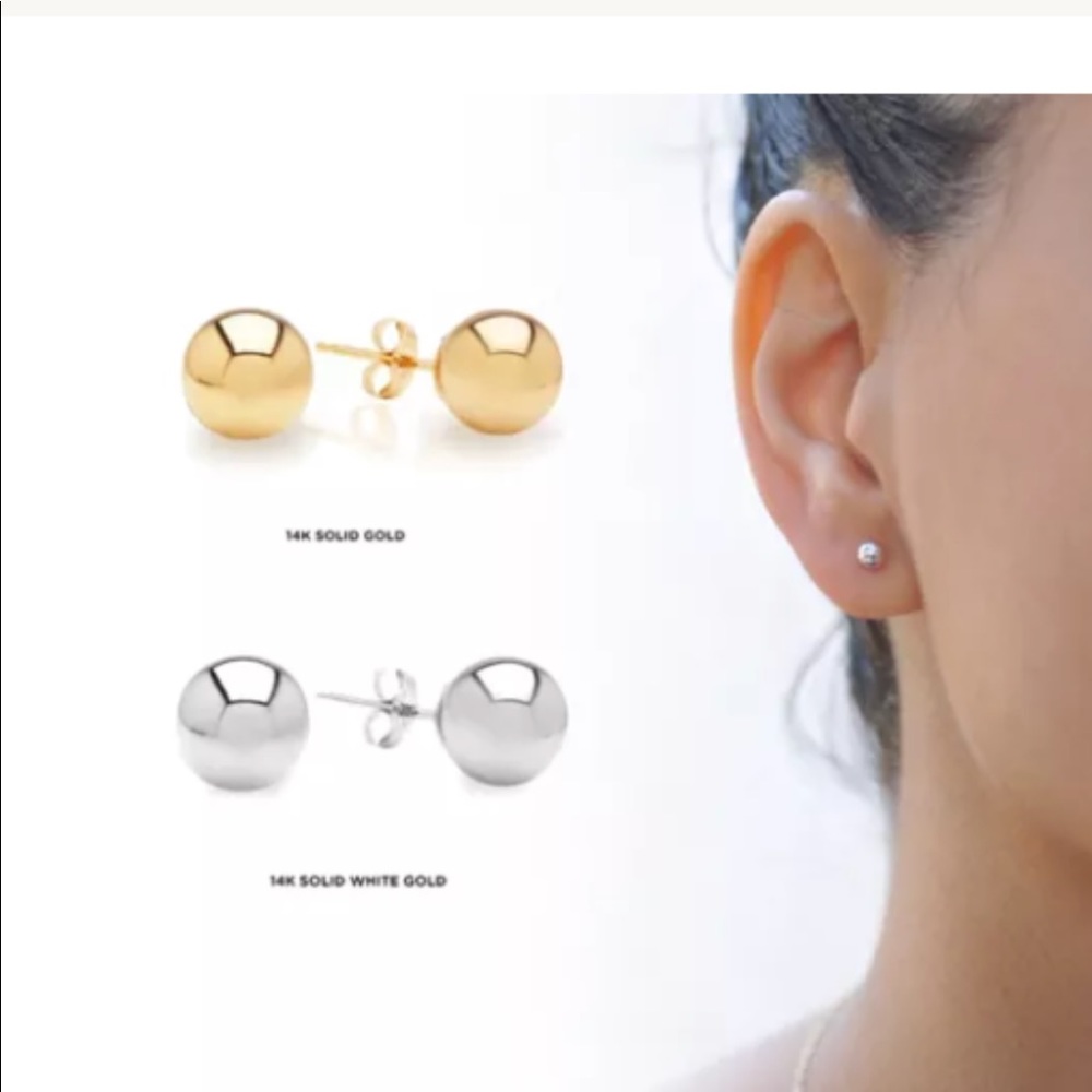 14k Solid Gold Stud Earrings
